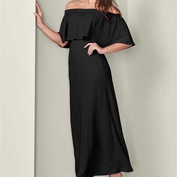 Off-Shoulder Dress (black) - Picture 2 of 6